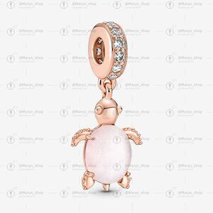 Pandora Murano Glass Pink Sea Turtle Dangle Charm